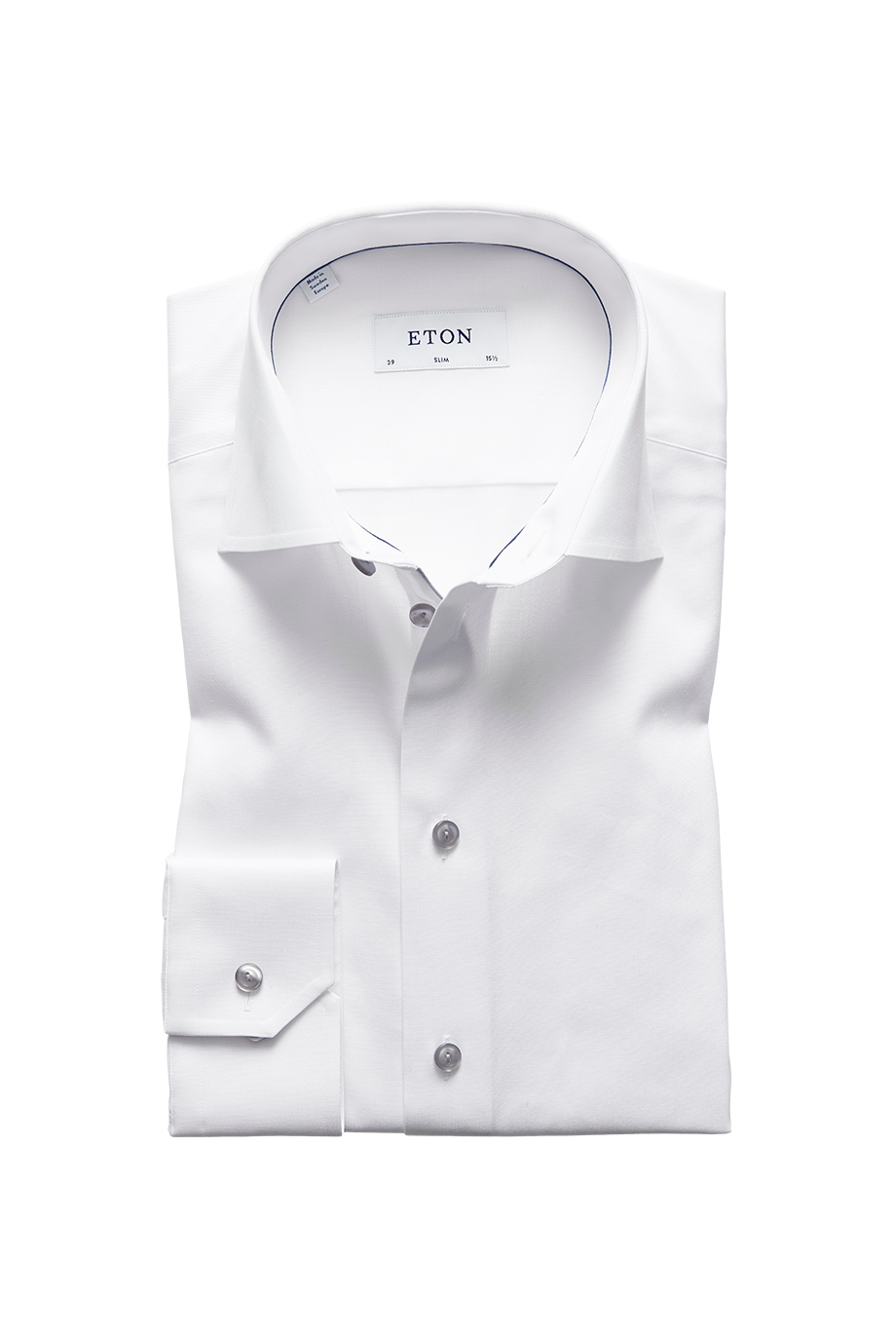 Best Quality White twill shirt with grey details - slim fit Eton Hot ...